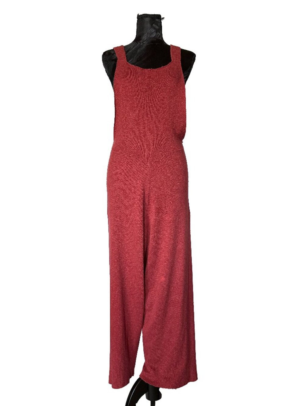 Free People Cozy Knit Wide Leg Tie Back Jumpsuit - Muted Rust